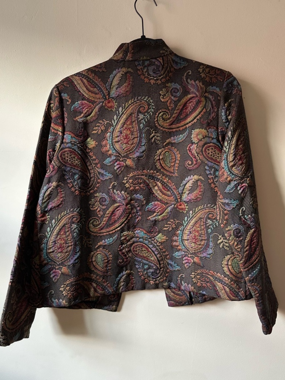 Womens Paisley Pattern Button-Front Jacket - Multicolor - Picture 4 of 4
